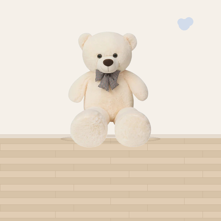 Ours en peluche blanc 105 cm